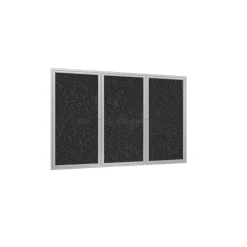 2 Door Enclosed Recycled Rubber Bulletin Board 5'Wx4'H