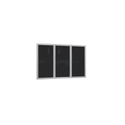 3 Door Enclosed Recycled Rubber Bulletin Board 8'Wx4'H