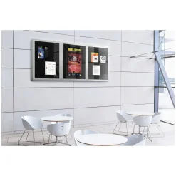 3 Door Enclosed Recycled Rubber Bulletin Board 6'Wx4'H