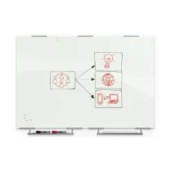 6' W x 4' H Magnetic Square Corner Glass Board