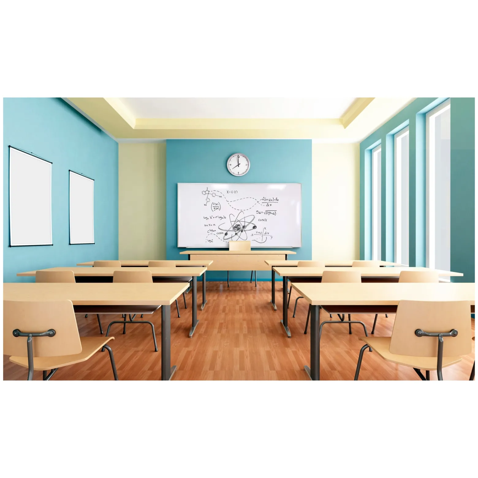 5' W x 4' H Porcelain White Board with Aluminum Frame