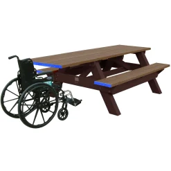 ADA Accessible Recycled Plastic Deluxe Picnic Table 8'