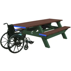 ADA Accessible Recycled Plastic Deluxe Picnic Table 8'