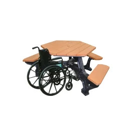 ADA accessible Standard Plaza Hexagonal Picnic Table