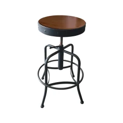 Adjustable Counter to Bar Height Industrial Stool with Black Frame