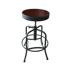 Adjustable Counter to Bar Height Industrial Stool with Black Frame