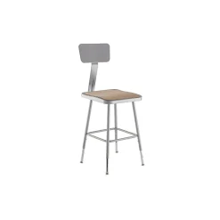 Adjustable Height Lab Stool with Backrest - 18-26"H