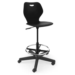 Adjustable Height Student Task Stool with Carpet Casters