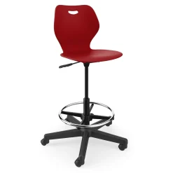 Adjustable Height Student Task Stool with Carpet Casters