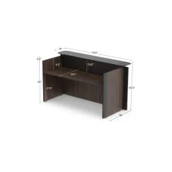 Allure Glass Top Reception Desk - 80