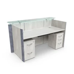 Allure Glass Top Reception Desk - 80