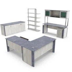 Allure Reversible Height Adjustable L-Shaped Standing Desk Office Suite