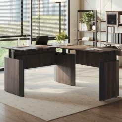 Allure Reversible Height Adjustable L-Shaped Standing Desk - 60"W x 78"D