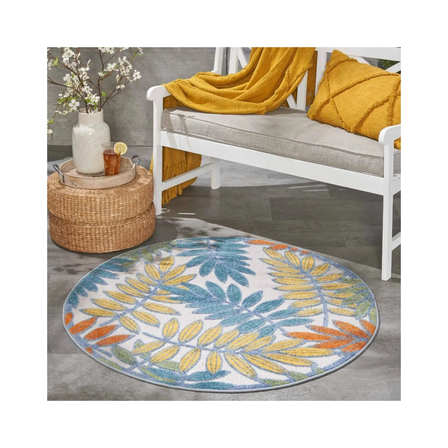 Aloha 5'3" Round Area Rug