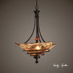 Amber Triangular Pendant Light