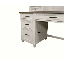 Andover Single Pedestal Desk w/ Hutch - 69