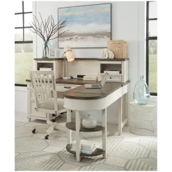 Andover Sit/Stand L-Shaped Desk with Hutch - 69