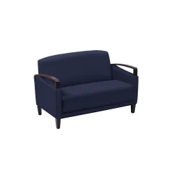 Arc Collection Fabric or Fabric/Polyurethane Sofa with Wood Arms