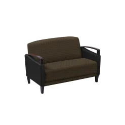 Arc Collection Fabric or Fabric/Polyurethane Sofa with Wood Arms