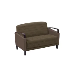 Arc Collection Fabric or Fabric/Polyurethane Sofa with Wood Arms