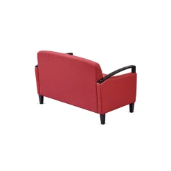 Arc Collection Fabric or Fabric/Polyurethane Sofa with Wood Arms