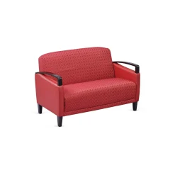 Arc Collection Fabric or Fabric/Polyurethane Sofa with Wood Arms