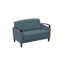 Arc Collection Fabric or Fabric/Polyurethane Sofa with Wood Arms