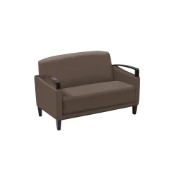 Arc Collection Polyurethane Sofa with Wood Arms