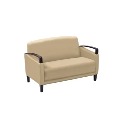 Arc Collection Polyurethane Sofa with Wood Arms