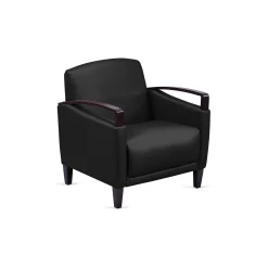 Arc Collection Polyurethane Arm Chair with Wood Arms