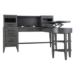 Argenta L-Shaped Desk w/ Lift Top Return and Hutch - 68"W x 73"D