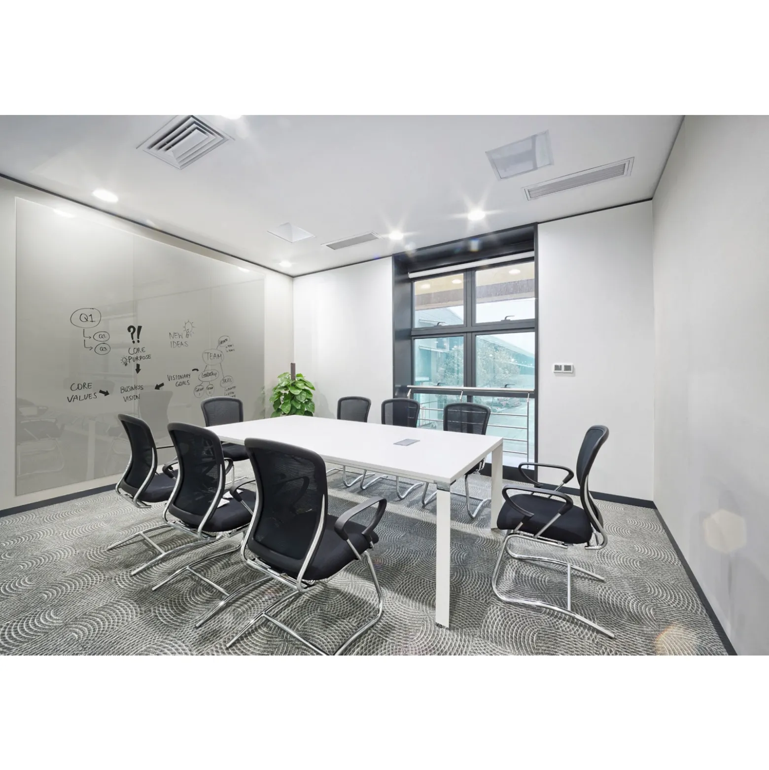 Aria Magnetic Glass Marker Board - 4'x5'