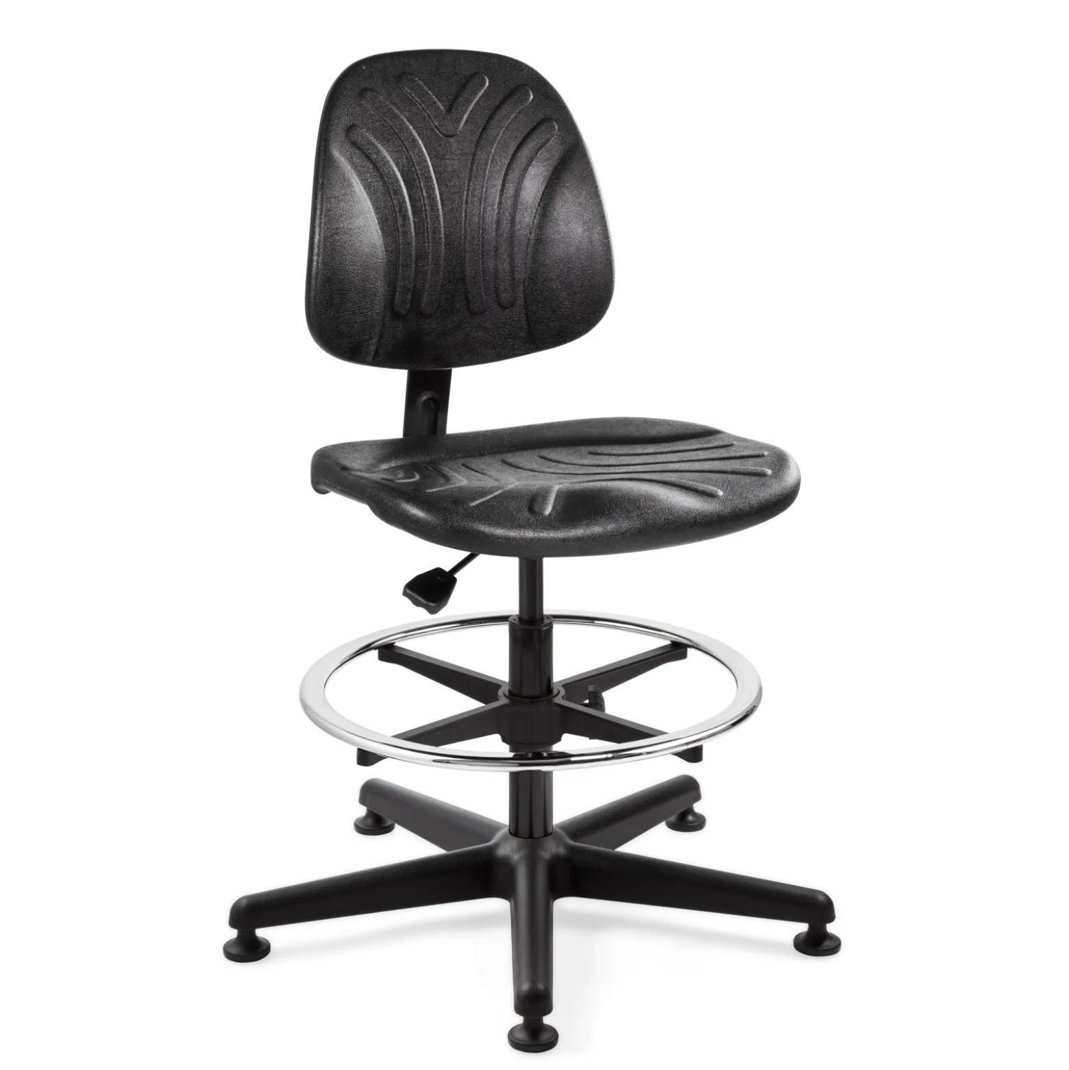 Armless Polyurethane Stool with Footring- 21"-31"H