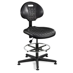 Armless Polyurethane Stool with Footrest - 21"-31"H