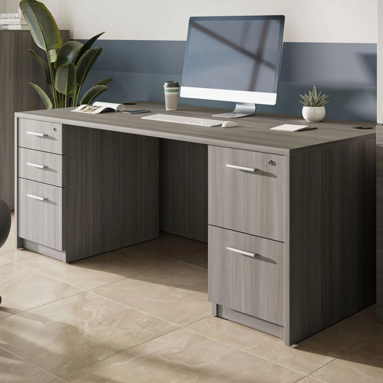At Work 3 Drawer File Pedestal - 16"W x 22"D