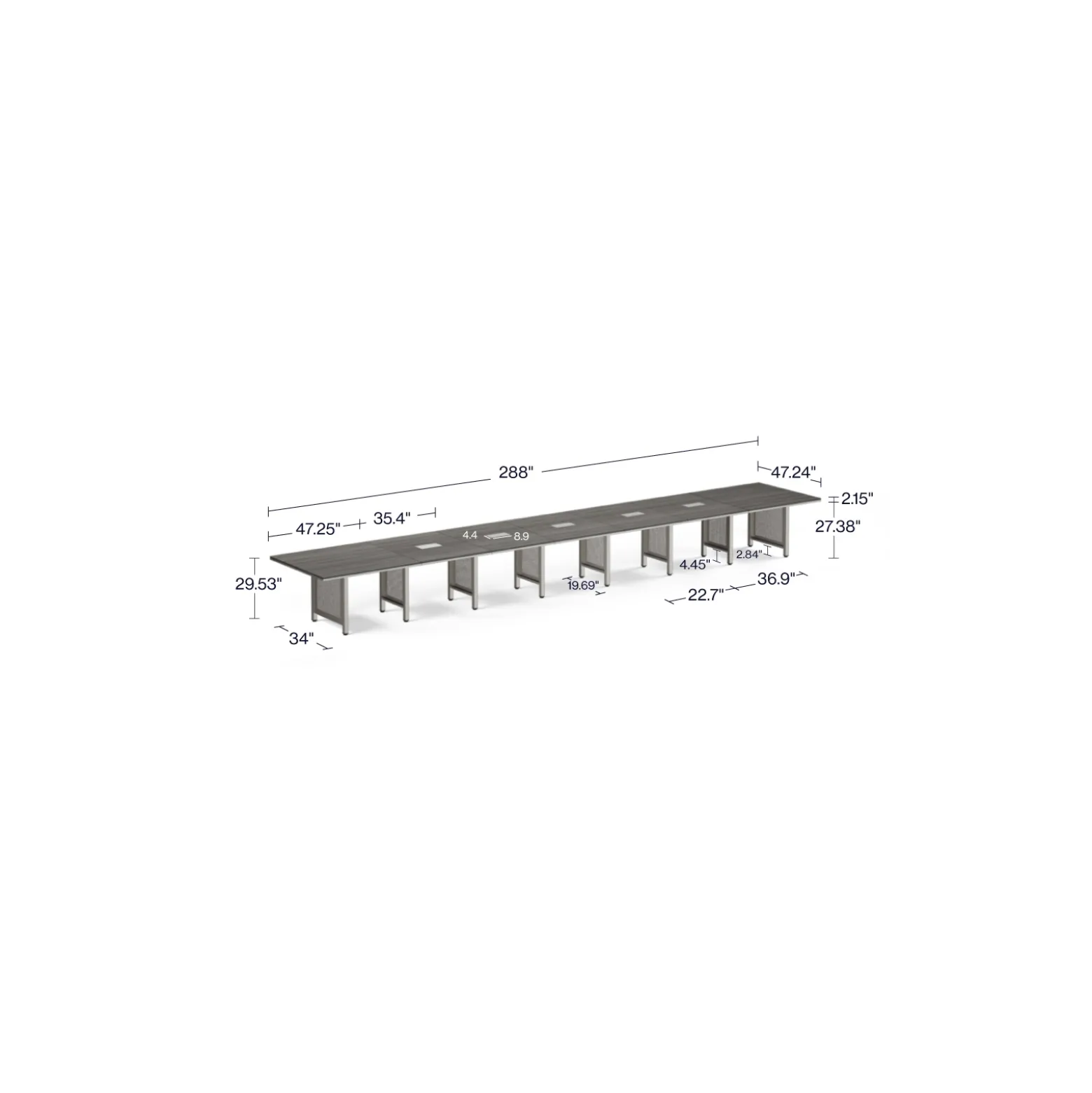 At Work 24' Expandable Conference Table - 288"W x 48"D