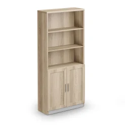 At Work 5 Shelf Bookcase with Doors - 32"W x 12"D x 72"H