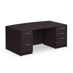 At Work Bowfront Double Pedestal Desk - 71"W x 42"D