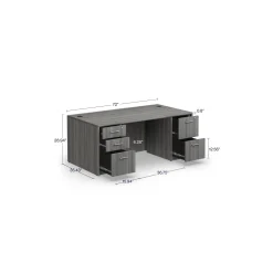 At Work Double Pedestal Desk - 71