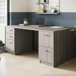 At Work Double Pedestal Desk - 66