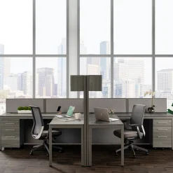 At Work Dual L-Desk Cubicle Workstation with Storage
