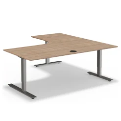 At Work Height Adjustable Left L-Shaped Standing Desk - 60