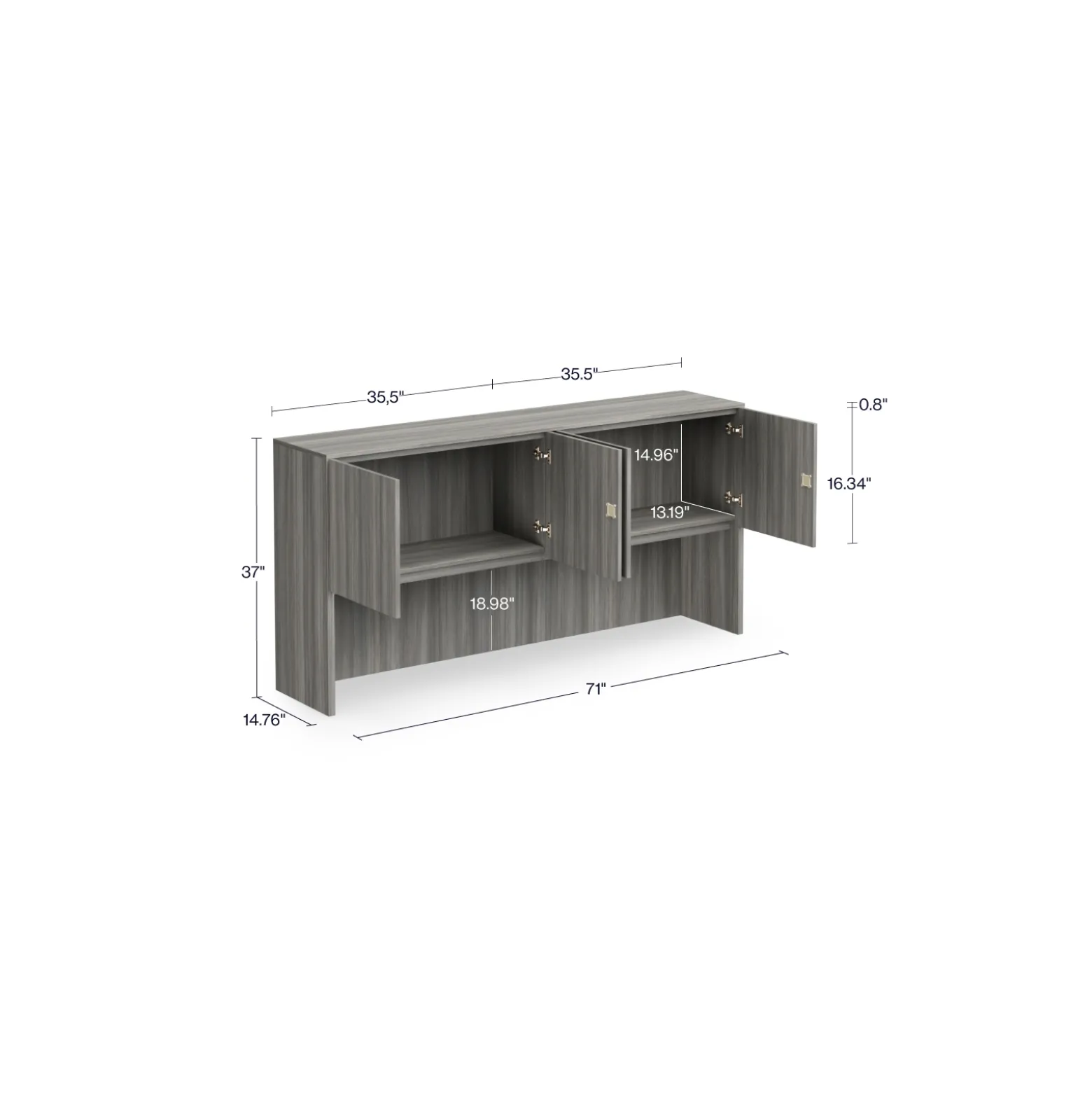 At Work Hutch - 71"W x 15"D