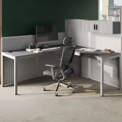 At Work L-Shaped Cubicle Workstation - 72"W x 24"D