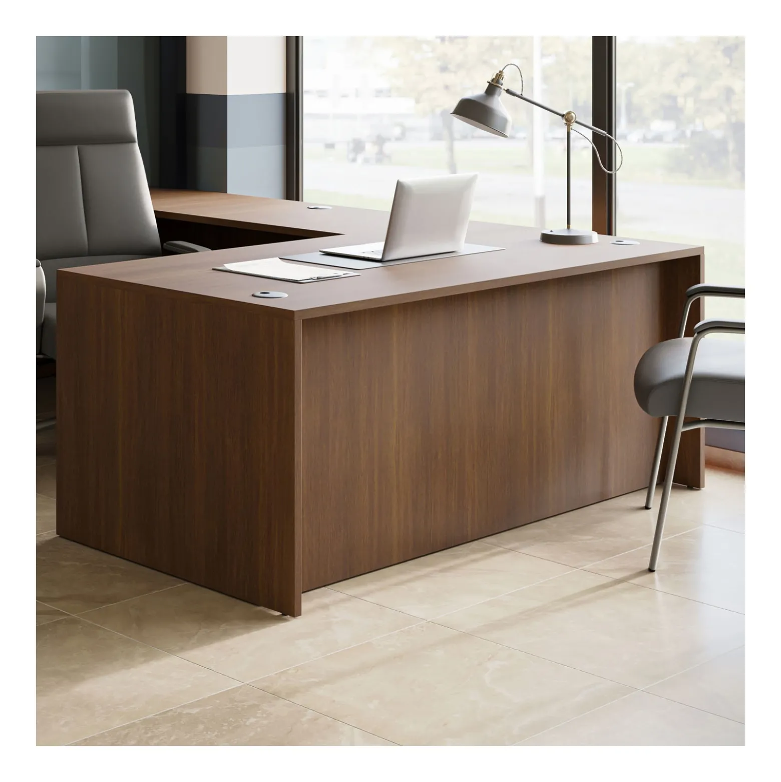 At Work Reversible L-Shaped Desk - 71"W x 83"D
