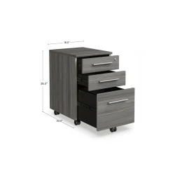 At Work Reversible L-Shaped Desk with Mobile Pedestal and Bookcase Set