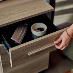 At Work Reversible L-Shaped Desk with Mobile Pedestal and Bookcase Set