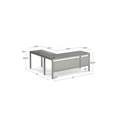 At Work Reversible L-Shaped Desk with Modesty Panel - 72