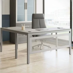 At Work Reversible L-Shaped Desk with Modesty Panel - 60"W X 60"D