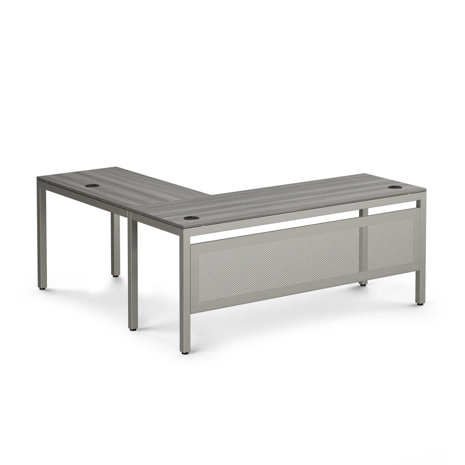 At Work Reversible L-Shaped Desk with Modesty Panel - 60"W X 60"D